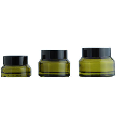 Round Glass Cosmetic Packaging Bottle with Silk Screen Printing